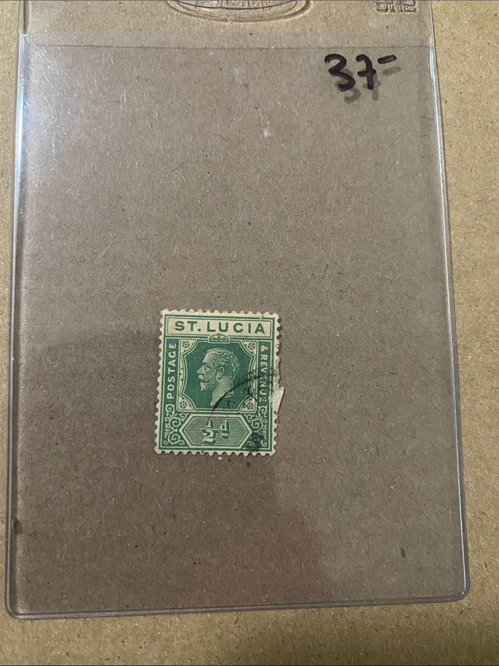St. Lucia Vintage Green Postage Stamp